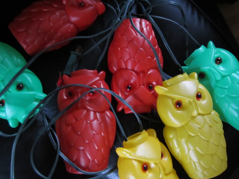 Original Blow Mold Owl Patio String Lights Vintage Etsy
