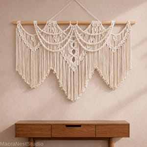 XL Makramee Wandbehang | Nordischer gewebter Wandteppich, Boho Home Decor