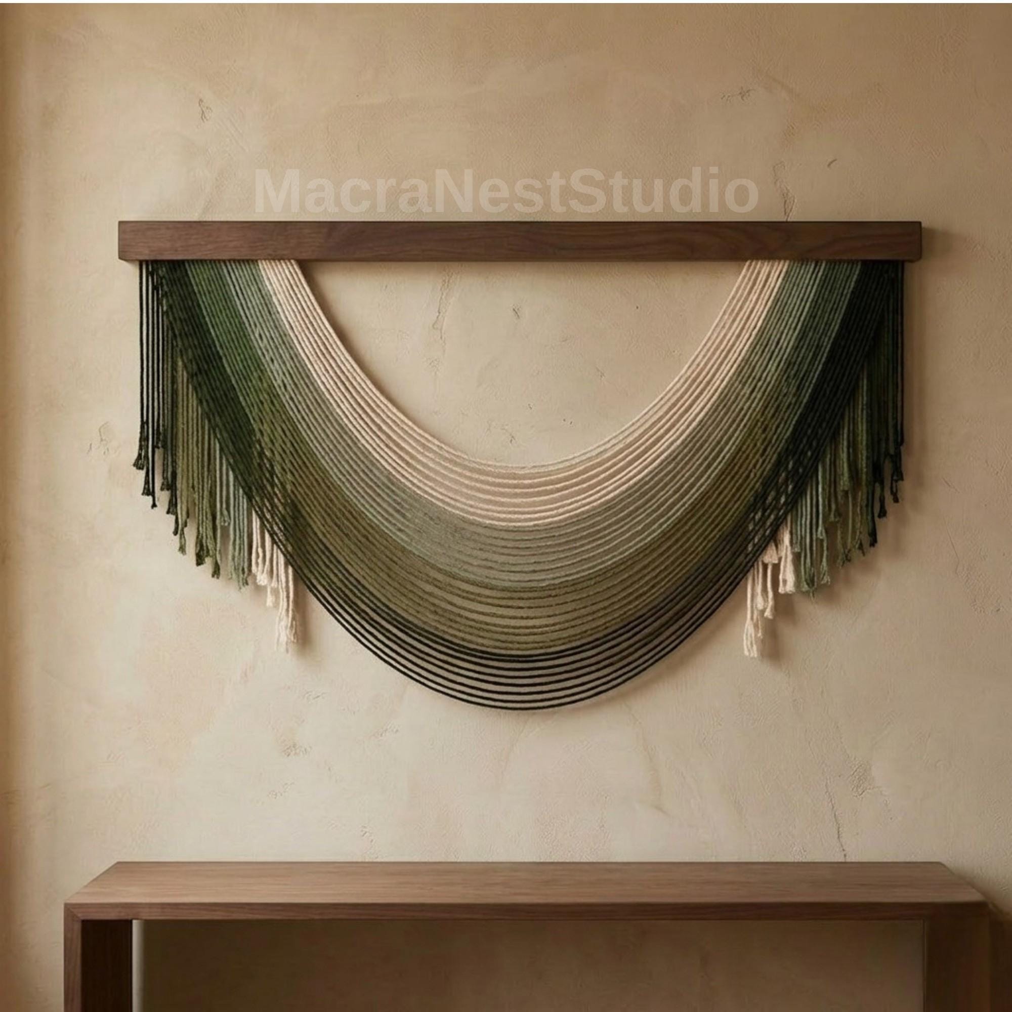 Boho Macrame Wall Hanging Large Fiber Art Tapestry Neutral Fringe Wall ...