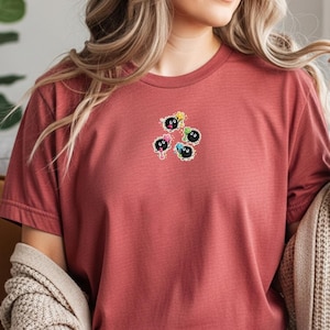 Embroidered Sprites T-Shirt: Cottagecore Anime Inspired Tee