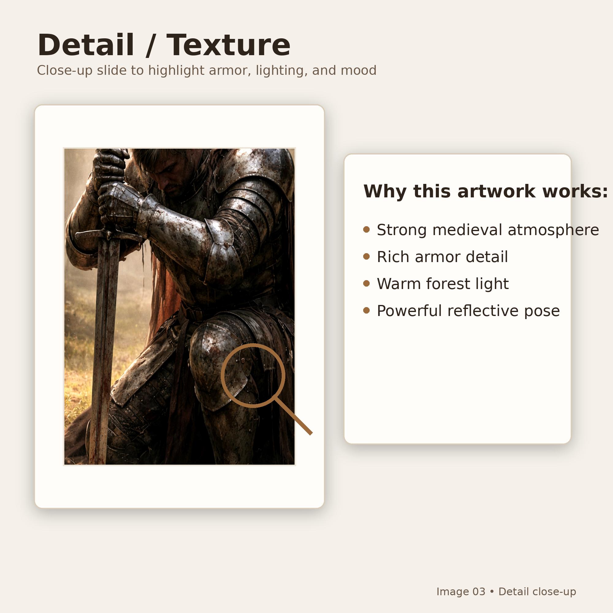 Kneeling Knight Canvas Print, Dark Fantasy Medieval Wall Art - Etsy