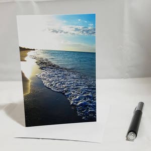 Handgemaakte blanco gevouwen notitiekaart - Cuba, Zonsondergang, strand, Varadero - Inclusief Envelop - set van 3 - reisfotografie