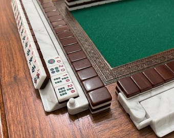 Aesthetic Faux Marble Mahjong Pushers | Contemporary Board Game Tile Holder | Trendy Mahjong Setup | Housewarming Gift