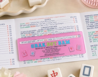 Set Of 4 Cute Mahjong Line Marker Ruler, Mahjong Lover Gift, CRAK DOT BAM Mahjong Placekeeper, Mother's Day Gift, Mahjong Game Night