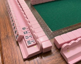 Aesthetic Pink Mahjong Pusher Set | Perfect Gift for Her & Girls Game Night | Unique Pastel Mahjong Organizer for Mom