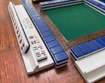 Personalized Wooden Mahjong Rack, Custom Engraved American Mahjong Tile Holder, Mahjong Accessories, Family Game Night Gift