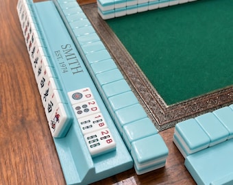 Engraved Wooden Tile Holder with Name, Custom Mahjong Rack for Mom, Unique Mahjong Lover Gift, Grandma Birthday Present