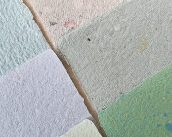 Handgeschöpftes Papier „Ocean Breeze“ | 6 Blatt A6 | Büttenpapier für Scrapbooking, Collagen, Journaling & Kartenbasteln