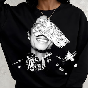 Michael Jackson-inspirerad halvton PNG, vintage King of Pop-skjortadesign, Michael-fangåva, halvtonskonst för svarta kläder, digital nedladdning bild 1
