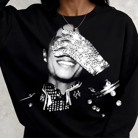Michael Jackson Inspired Halftone PNG, Vintage King of Pop Shirt Design, Michael Fan Gift, Halftone Art for Black Garments, Digital Download