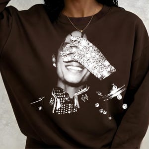 Michael Jackson-inspirerad halvton PNG, vintage King of Pop-skjortadesign, Michael-fangåva, halvtonskonst för svarta kläder, digital nedladdning bild 3