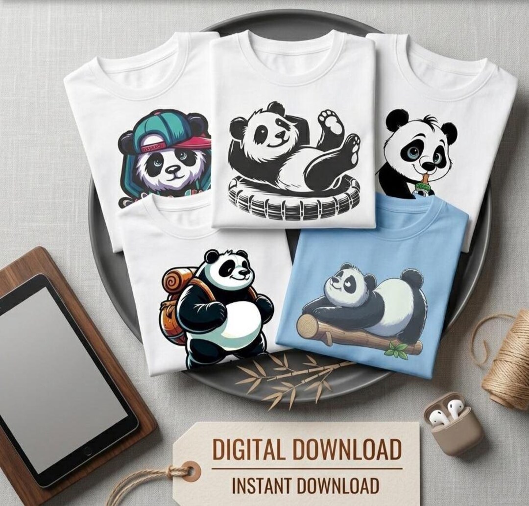 Panda Design Printable Bundle : CDR PDF SVG Files (digital Download ...