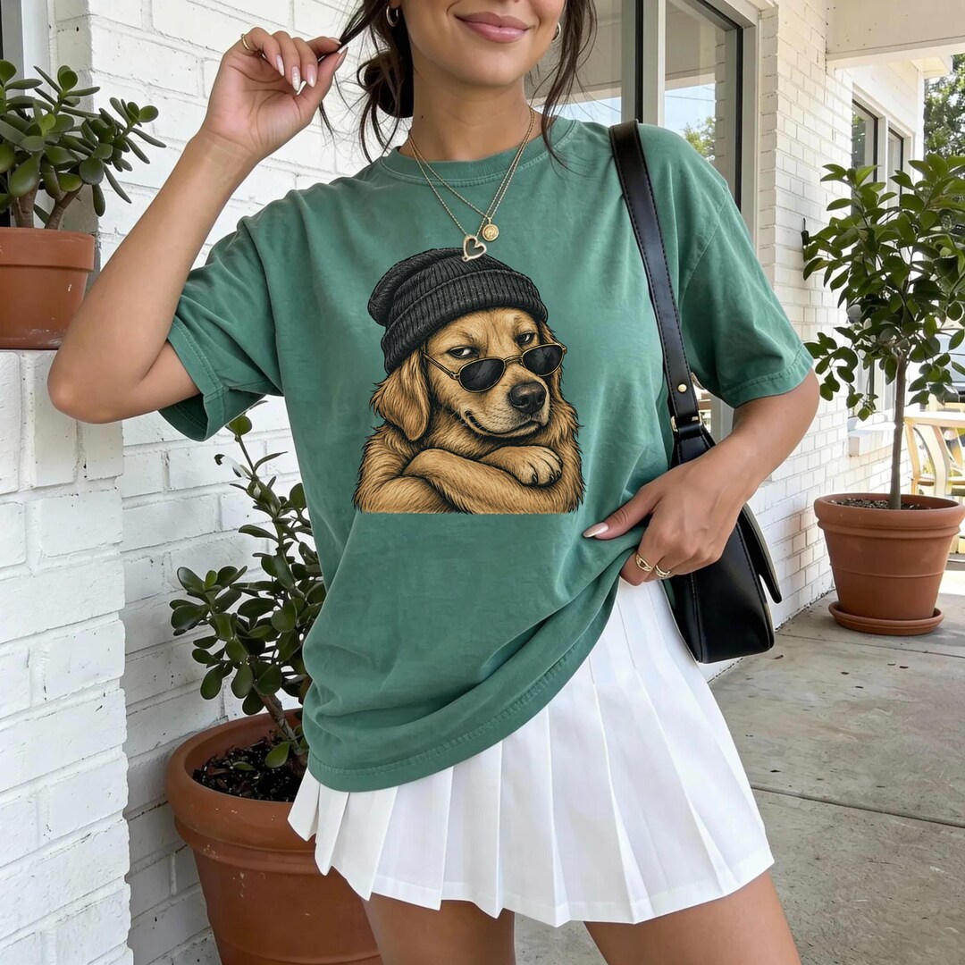 Golden Retriever Cool Dog Shirt, Funny Dog Lover Gift Tee, Cute Puppy ...