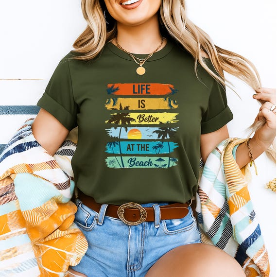 Life Is Better Beach Shirt, Summer Vibes Palm Tree Tee