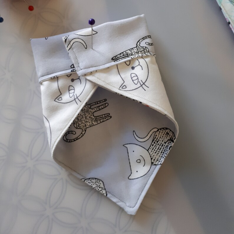 Small Pet Bandana Handmade Pet Bandana for Cat or Dog Reversible Pet Bandana.