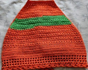 Small Orange Crochet Halter Top. Handmade Crochet Halter Top.