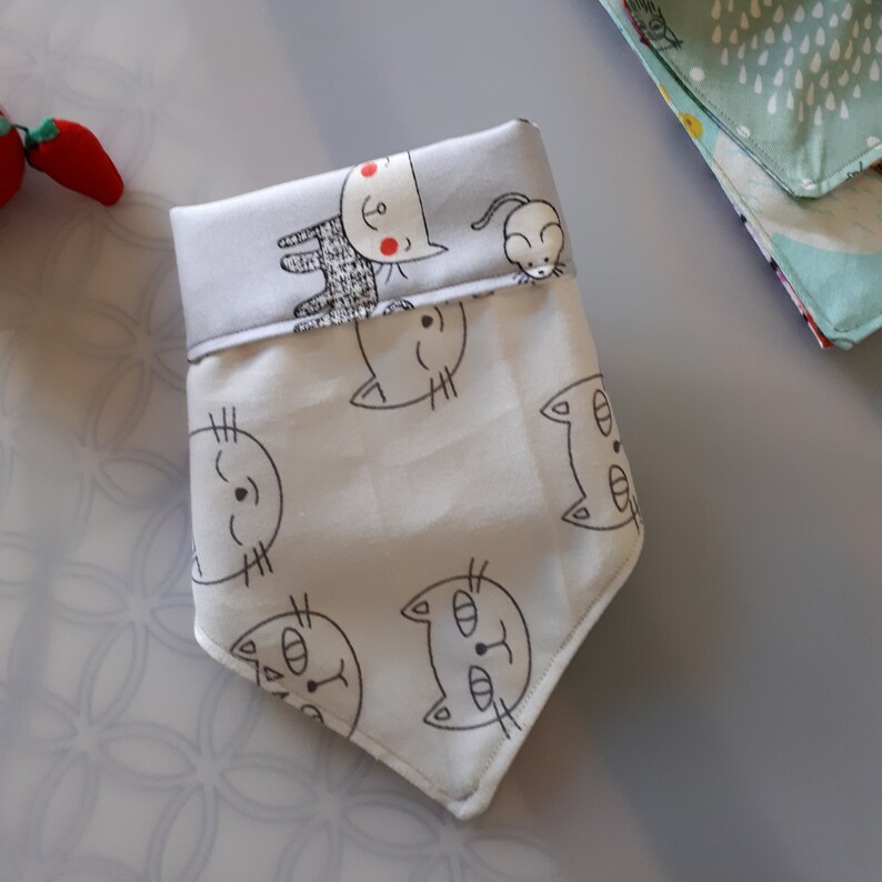 Small Pet Bandana Handmade Pet Bandana for Cat or Dog Reversible Pet Bandana.