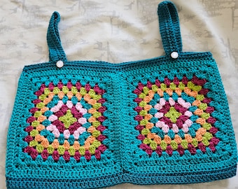 Small Crochet Crop Top. Small Granny Square Crop Top.