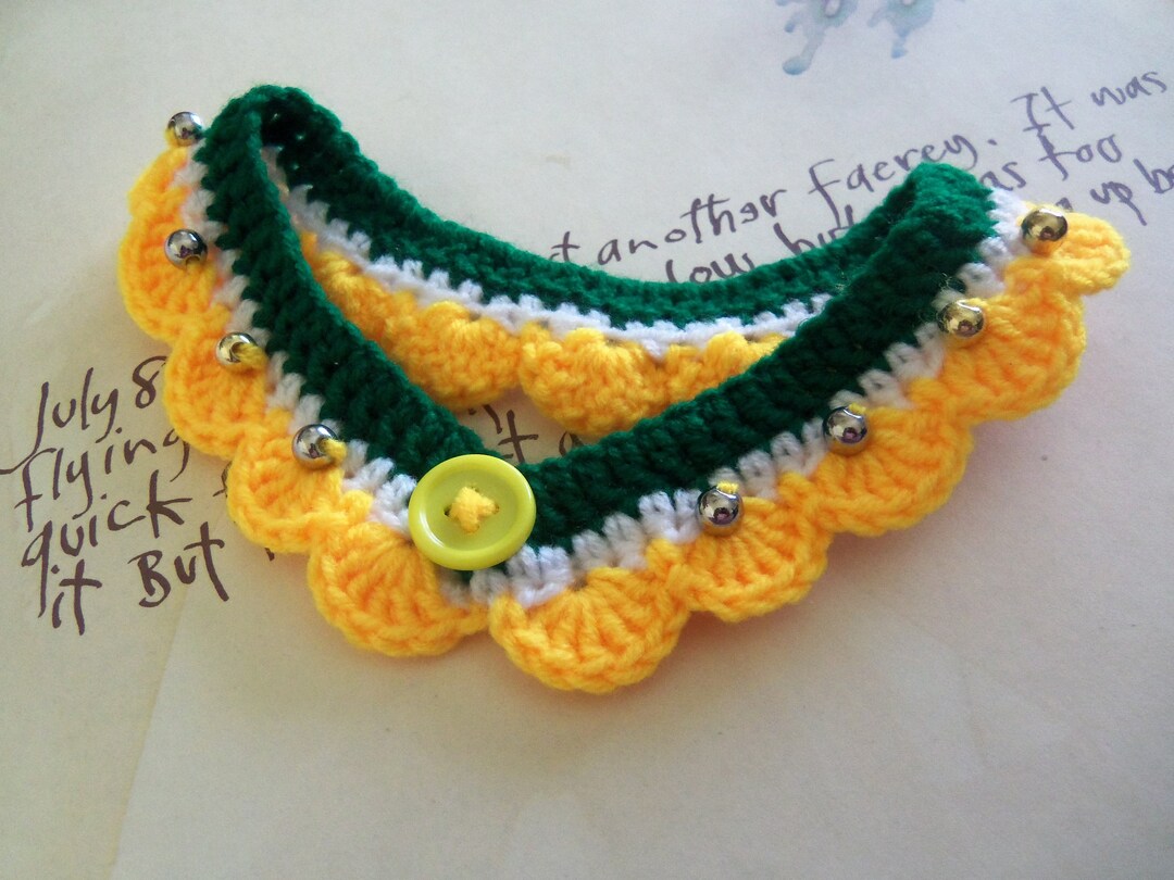 Crochet Pet Collar. Handmade Pet Collar. Multicolor Crochet Etsy