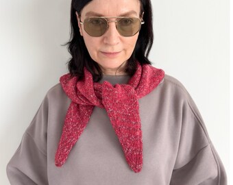 Triangle Knit Scarf – Textured Bouclé Melange – Merino Blend