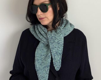 Triangle Knit Neck Scarf – Heathered Melange – Merino Blend