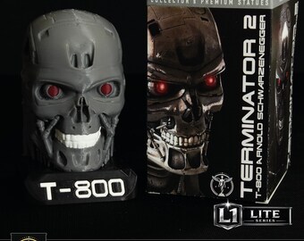 Terminator T-800 head Figure, Terminator Statua da Collezione, Design nostro, Modello esclusivo personalizzato, Foto Reali