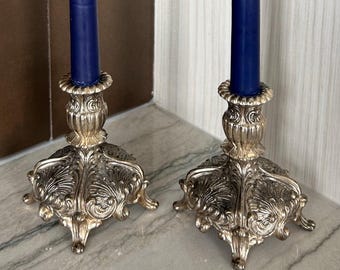 Vintage Silver Candle Holders - Made in Japan in Victorian Style