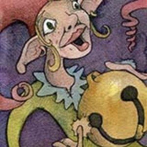 Whimsical Elf Art – &quot;Georgina&quot; Digital Download Watercolor Christmas