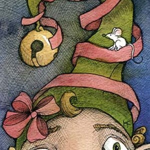 Whimsical Elf Art – Candy McTwinkleToes&quot; Digital Download Watercolor Christmas