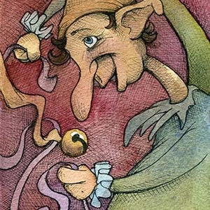 Whimsical Elf Art – &quot;Frank&quot; Digital Download Watercolor Christmas
