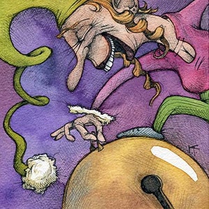 Whimsical Elf Art – &quot;Hunta&quot; Digital Download Watercolor Christmas