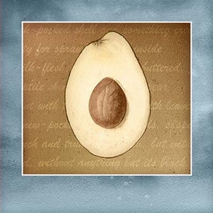Avocado 2of3 Watercolor Digital Download