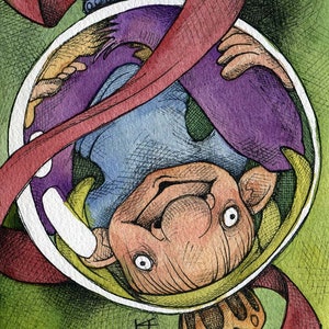 Whimsical Elf Art – &quot;Tinket&quot; Digital Download Watercolor Christmas
