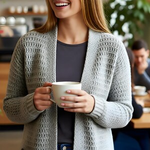 Mothers Day Gift - Oslo Textured Cardigan Crochet Pattern – Waffle Stitch Sweater (Instant Download)