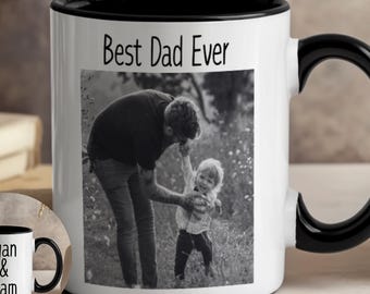 Taza "El mejor papá del mundo", taza personalizada con foto para papá, regalo del Día del Padre, taza de café personalizada con foto de padre e hijo, regalo para el Día del Padre.