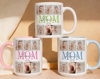 Personalized Photo Collage Mug for Mom, Custom Picture Coffee Mug with Kids Names, Mother's Day Gift, Birthday Gift for Mom, Custom Cup