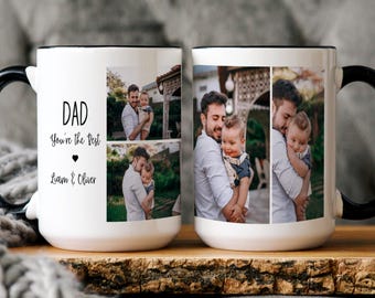 Taza personalizada con foto para papá, taza personalizada para el Día del Padre, el mejor regalo para papá con nombre, taza de café para papá, regalo de cumpleaños para papá, regalo para papá primerizo