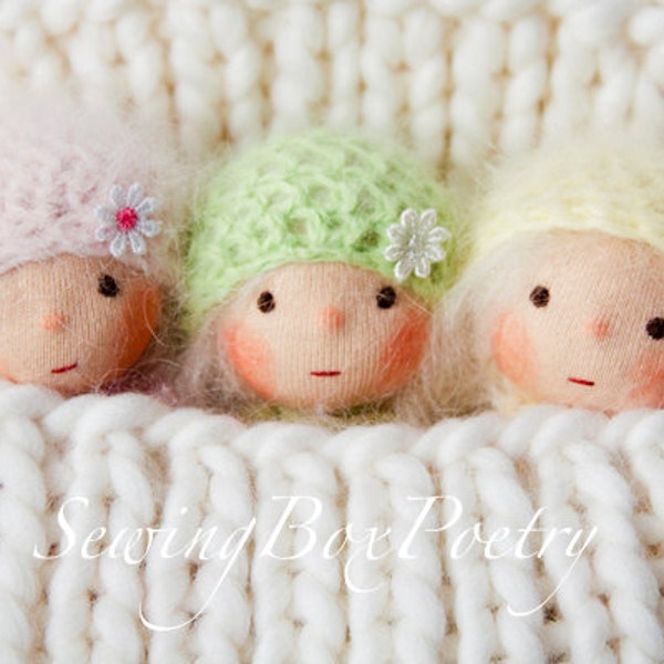 Three tiny little Waldorf inspired Baby Dolls - Waldorf doll