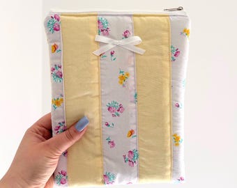 Pastel yellow floral patchwork kindle/e-reader sleeve