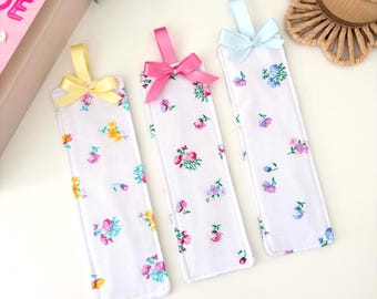 Floral fabric bookmark
