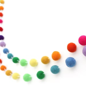 Rainbow Felt Ball Garland- Rainbow Pom Pom banner