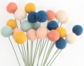 Arizona Felt Ball Flower bouquet- choose 10 or 25 stems