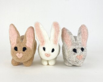 Pointy-Eared Felt Bunny- comes with free felt carrot- choose your color