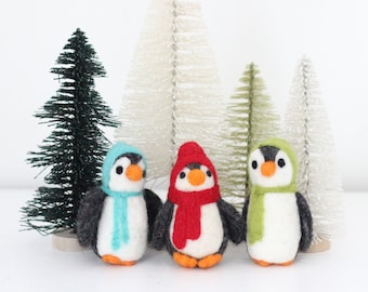 Felt Penguin Trio- 1 one each color- Set of 3