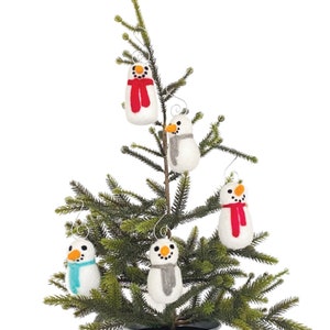 Felt Snowmen Ornaments |  1 or Set of 3