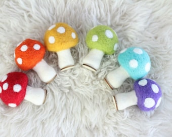 Regenbogen Pilze - 6er Set