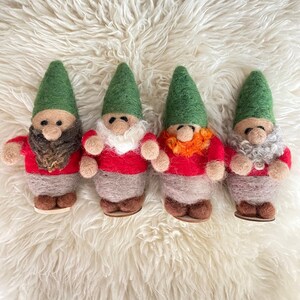 Tinsel Gnome- Roving Gnome- 6 inch needlefelted wool gnome