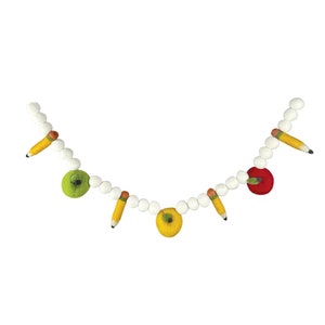 Back to School | Apple, Pencil & Felt Ball Garland