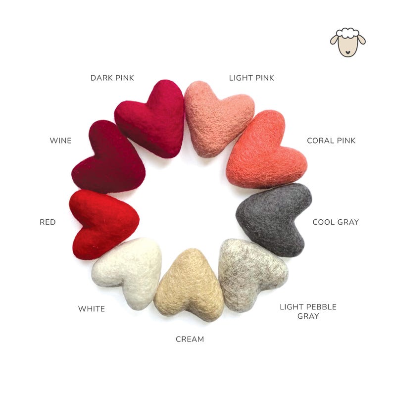 All Hearts Valentines Day bouquet- Red, Pink, White, Gray & Wine hearts- 9 inch stems image 4