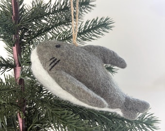 Great White Shark Felt Ornament | Handmade Wool Christmas Ornament - D10